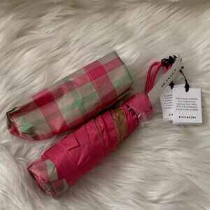 COACH Pink Palid UV Protection Mini Umbrella